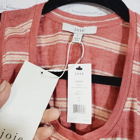 4x$25 JOIE New with trash strip long tunic top large red - Picture 7 of 11